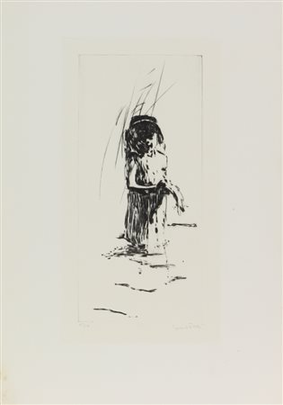 Anonimo, Senza titolo, incisione su carta, cm. 50x35 (lastra cm. 32,5x14,5),...