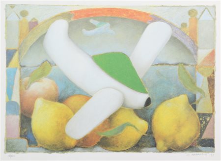 Giovanni Maranghi, Senza titolo, 1993, litografia su carta, cm. 43x58, es....