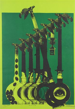 Ignoto, Idi di Marzo, 1971, litografia su carta, cm. 70x50, es. 29/30, firma...