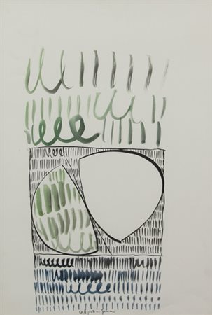 Ferrari Agostino, Senza titolo, 1967, tecnica mista su carta applicata su...