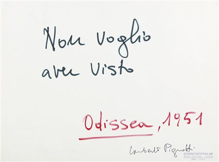 PIGNOTTI LAMBERTO Firenze 1926 Odissea tecnica mista su carta 33x44 firma e...