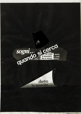 MARTINI STELIO MARIA Ancona 1934 Sogni 1973 tecnica mista e collage su carta...