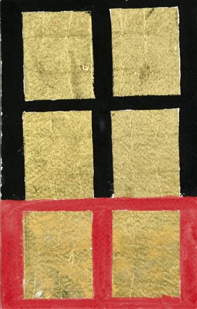 BIANCO REMO Milano 1922 - 1988 Tableau dorè 1980 tecnica mista e collage di...