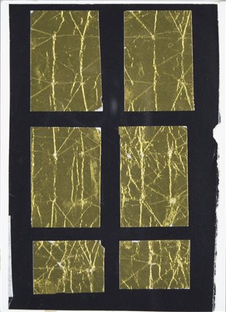 BIANCO REMO Milano 1922 - 1988 Tableau dorè 1980 tecnica mista e collage di...