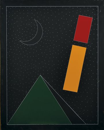 ANGELI FRANCO Roma 1935 -1988 Elementi smalti su tela 100x80 firma e titolo...