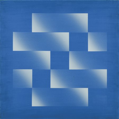 FINZI ENNIO Venezia 1931 Struttura luce 1973 acrilici su tela 45x45 firma...