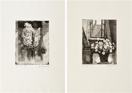 CALANDRI MARIO Torino 1914 - 1993 Giacinti 1984 - Primule 1986 lotto di 2...