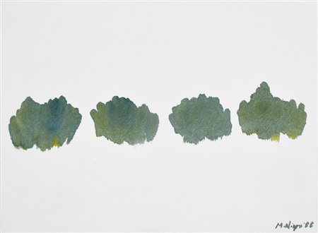 NIGRO MARIO Pistoia 1917 - Livorno 1992 Orme 1988 acquerello su carta 23x31...