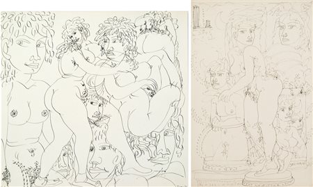 ZANCANARO TONO Padova 1906 - 1985 Figure 1956 - Selinuntea 1966 lotto di 2...