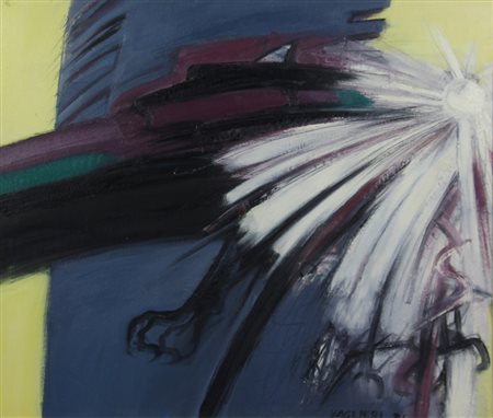 Tino Vaglieri, Al Confine della Città, Cane e Sole, 1994, olio su tela, cm....