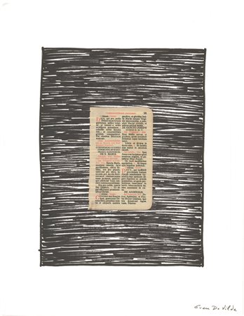 Evan De Vilde, Xilo 2°, 2015, collage su carta, prova di xilografia, cm....