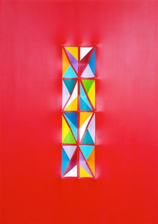 Pier Paolo Nudi, Dimensionale Multiplo, 2015, tecnica mista su tela applicata...