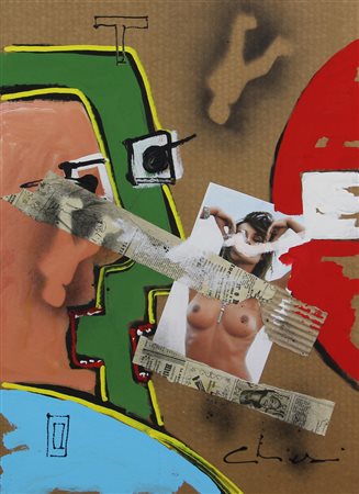 Giorgio Chiesi, Senza titolo, tecnica mista e collage su cartone alveolare 14...