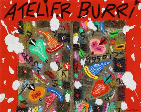 Bruno Donzelli, Atelier Burri, tecnica mista e applicazioni su tela, cm....