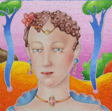 Luca Alinari, Senza titolo, tecnica mista su tela applicata su tavola, cm....