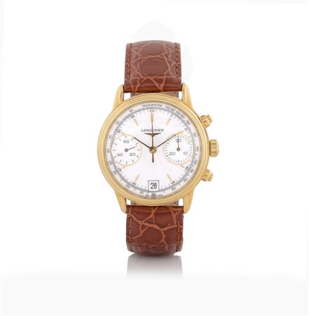 LONGINES LONGINES CRONOGRAFO ANNI '90.C. laminata in oro giallo con pulsanti...