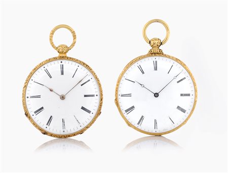 OROLOGI VARI COPPIA DI OROLOGI DEL XIX SECOLO.C. in oro giallo 18 kt...