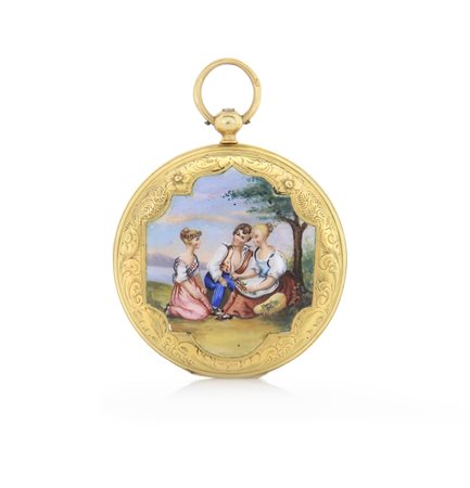 ANONIMO LEROY A PARIS 1840/50 CA. C. doppia cassa in oro giallo 18 kt con...
