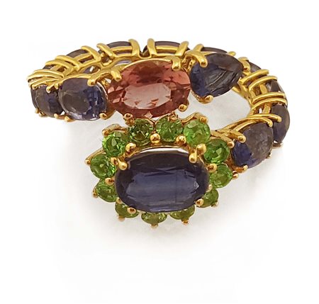 ANELLO ANELLO ETERNEL. In oro giallo 18 kt, montatura rigida con settore...