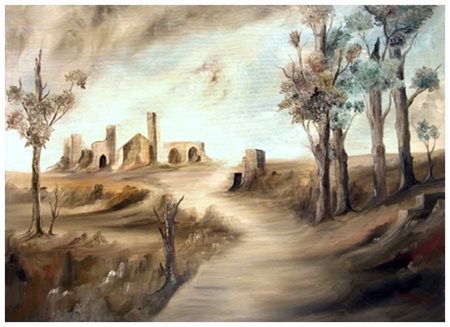 PIER ANGELO MATTEONI Pisa Paesaggio 1975 Olio su tela 50 x 70. Firma e data e...