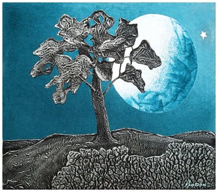 FIDIO BARTALINI Pisa 1921 - Pisa 2012 73 Luna Olio, t.m., cartone e velluto...