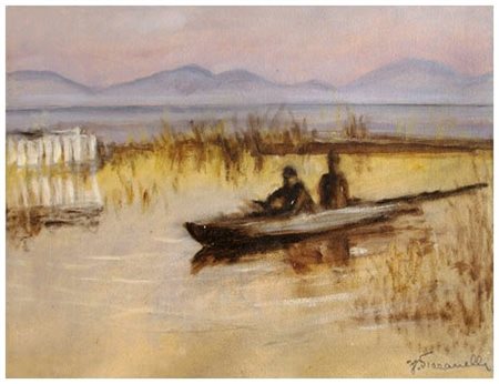 FERRUCCIO PIZZANELLI Pisa 1879 - Pisa 1950 Senza titolo Olio su cartone 30 x...