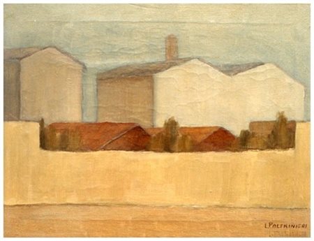 LUIGI PALTRINIERI Pisa 1923 - Pisa 1996 Pisa – Fabbrica a Porta Nuova Olio su...