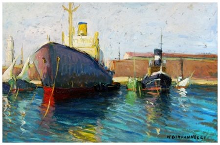 NELLO GIOVANNELLI Livorno 1922 - Livorno 1996 Senza titolo Olio su faesite 20...