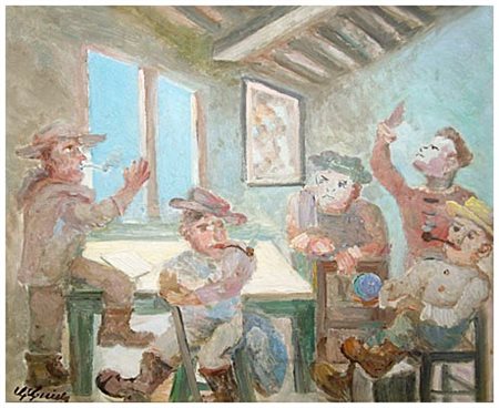 GUIDO GUIDI Livorno 1901 - Livorno 1998 Senza titolo Olio su tavola 60 x 70....