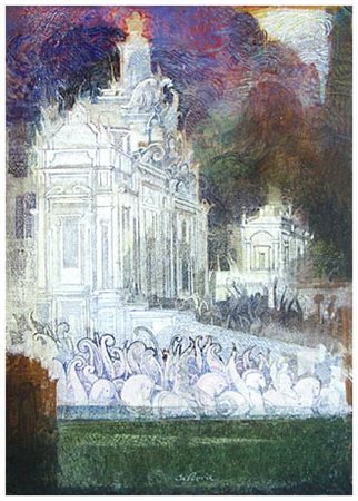 RAFFAELE DE ROSA Podenzana 1940 Senza titolo Olio su cartone telato 34,5 x...