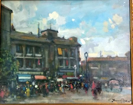 Venanzio Zolla" Scorcio di Londra"Olio su cartone cm 40x50.Autentica...