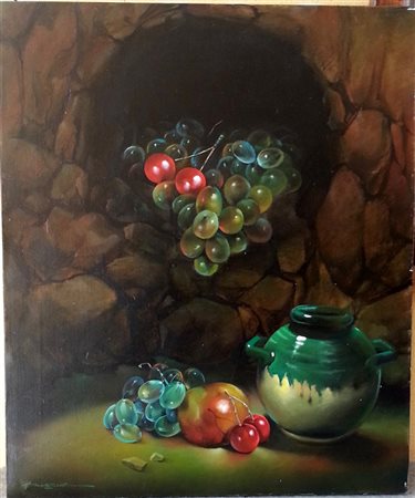 Felice Bossone "natura morta" 1991 olio su tela cm 60x50 Autentica Galleria...