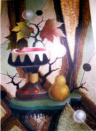 Gianfranco Rontani " Natura morta" olio su tela cm 80x60 .Autentica su foto...