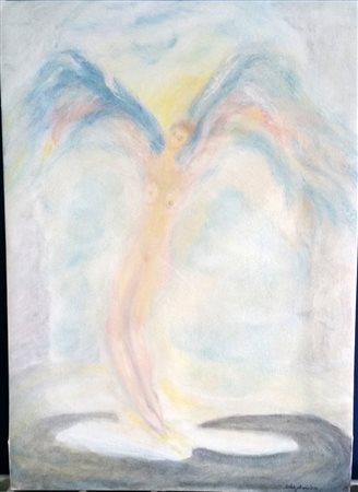 Selene Acquaviva "il volo" olio su tela cm 53x38 Autentica dell'Artista su foto