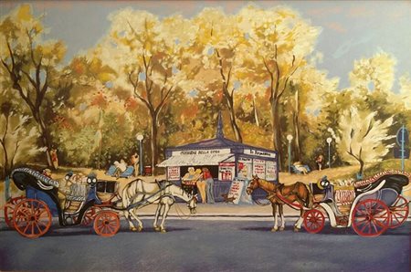 Walter Piacesi "Viareggio" serigrafia su tela cm 70x100