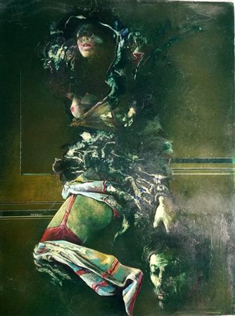 Fiorelli,Salomè' 1970 Olio su carta riportato su tavola cm 60x80