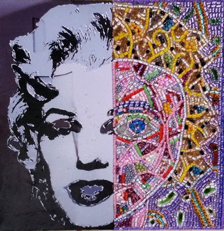 Alberto Bongini " Marylin" acrilici e tecnica mista su tela cm 30x30...