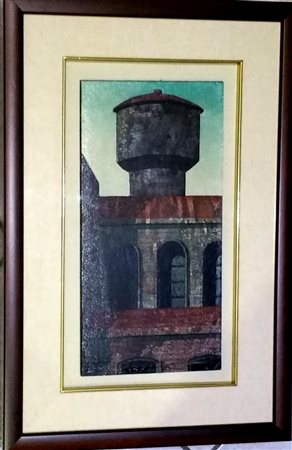 Tonino Caputo "Cisterna" Olio su cartone telato cm 30x15 Autentica su foto...