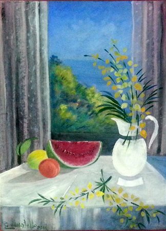 Gabriella Lucatello "Ginestre" 2014 olio su tavola cm 35x40 Collezione...