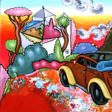 Luca Alinari,"Senza Titolo".Olio su tela applicata su tavola cm...