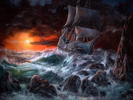 Mauro Pani "Burrasca" acrilici su tela cm 60x80 Prov.l'Alfiere arte