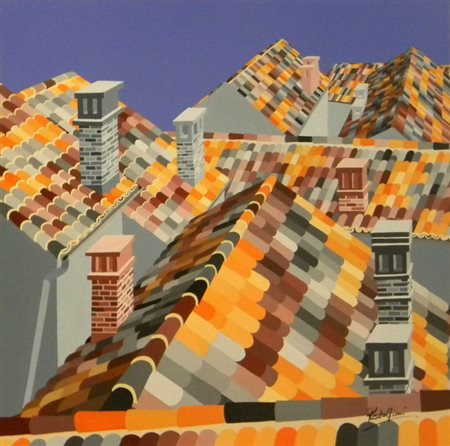 Mariangela Redolfini "Dialogo tra camini" Acrilici su tela cm...