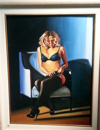 Vincenzo Toscano "ore 8" 2015 olio su tavola cm 40x30 Certificato...