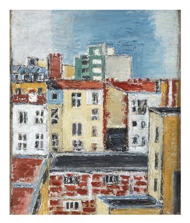 ORFEO TAMBURI Jesi, 1910 - Parigi, 15 giugno 1994 Case e muri Olio su tela...