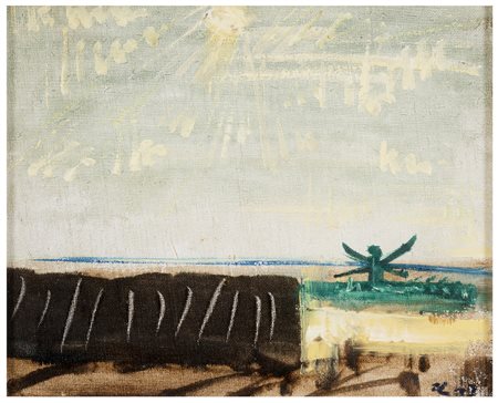 ANDRE' MASSON Balagny 1896 - Parigi 1987 Paesaggio di Harlem, 1959 Olio su...