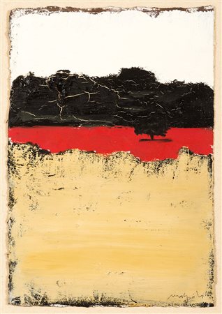 CARLO MATTIOLI Parma 1911 - 1994 Papaveri in versilia, 1975 Olio materico su...