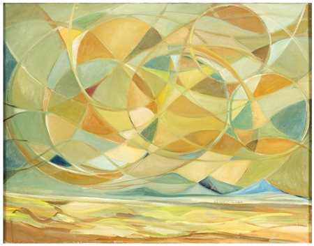 ADELE GLORIA Catania 1910 - Roma 1984 Paesaggio futurista, 1963 Olio su tela...