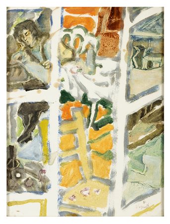 GIANNI VAGNETTI Firenze 1897 - 1956 Senza titolo Tecnica mista su cartoncino...