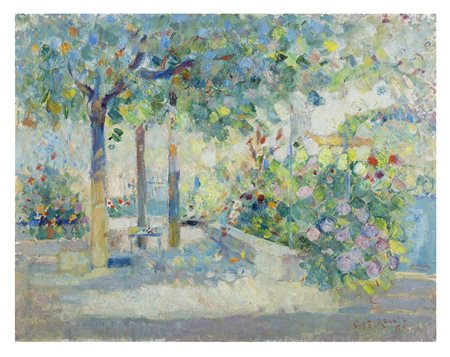 FRANCESCO DE ROCCHI Saronno 1902 - Milan, 1978 Giardino d'estate, 1968 Olio...