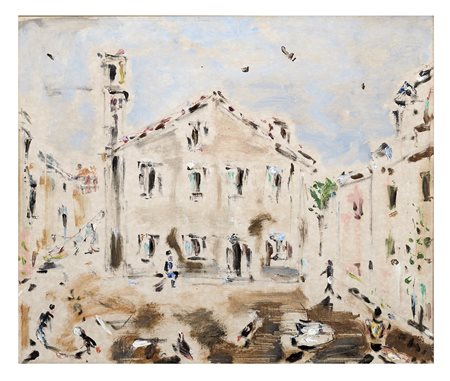 FILIPPO DE PISIS Ferrara 1896 - Brugherio 1956 Venezia, 1945 Olio su tela cm...